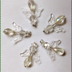 Kristály angyal szárnyas fehér Karácsony ajándék 5 db ajándékkísérő , Esküvő, Emlék & Ajándék, Köszönőajándék, Ékszerkészítés, MESKA
