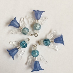 Kék tündér angyal Karácsony 5 db egyben ajándékkísérő , Esküvő, Emlék & Ajándék, Köszönőajándék, Ékszerkészítés, MESKA