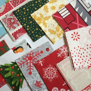104 db Karácsony patchwork 10x10 cm pamutvászon csomag KE - kellékek & szerszámok - méteráru - anyagcsomag - Meska.hu