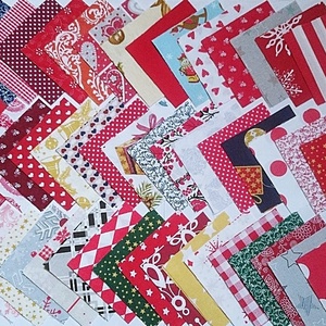 100 db Karácsony patchwork 10x10 cm pamutvászon csomag KC, Kellékek & szerszámok, Méteráru, Anyagcsomag, , MESKA