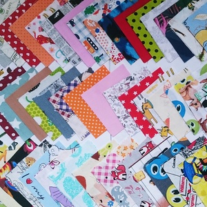 100 db gyerek mintájú patchwork 10x10 cm pamutvászon csomag GYB, Kellékek & szerszámok, Méteráru, Anyagcsomag, , MESKA
