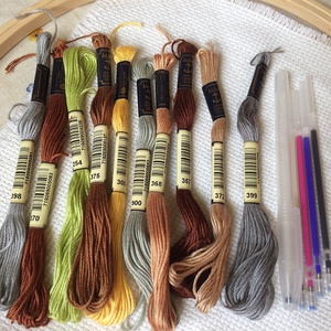 Hímzőkészlet hímző csomag fonalakkal+ anyag  - diy (csináld magad) - egységcsomag - Meska.hu