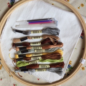 Hímzőkészlet hímző csomag fonalakkal+ anyag  - diy (csináld magad) - egységcsomag - Meska.hu