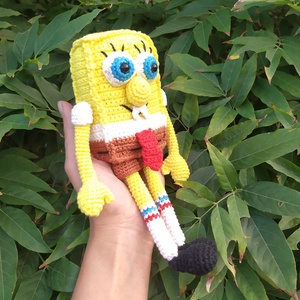 Spongyabob horgolva - játék & sport - plüssállat & játékfigura - plüss mesefigurák - Meska.hu