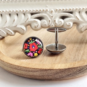 Fekete matyó nemesacél mandzsettagomb - ékszer - mandzsettagomb - Meska.hu Fekete matyó nemesacél mandzsettagomb - ékszer - mandzsettagomb - Meska.hu