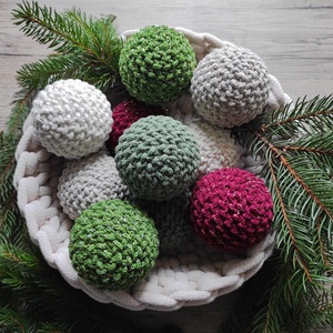 Horgolt gömb szett ( 3 db-os ) - karácsony - karácsonyi lakásdekoráció - karácsonyfadíszek - Meska.hu