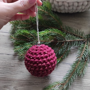 Horgolt gömb szett ( 3 db-os ) - karácsony - karácsonyi lakásdekoráció - karácsonyfadíszek - Meska.hu