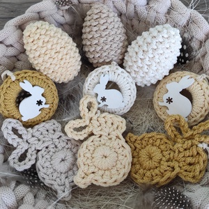 Húsvéti függő dísz szett ( 9 db ), , Horgolás, MESKA