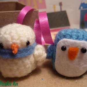 Adventi apróságok - Pingvin és hóember páros - Meska.hu