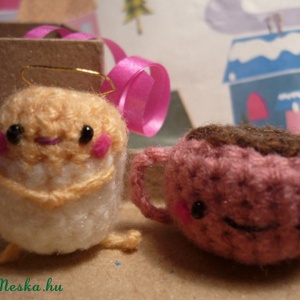 Adventi apróságok - Angyalka és kakaós csésze páros - Meska.hu