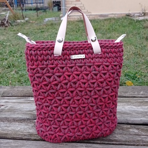 Női kézitáska, horgolt virágos - Meska.hu