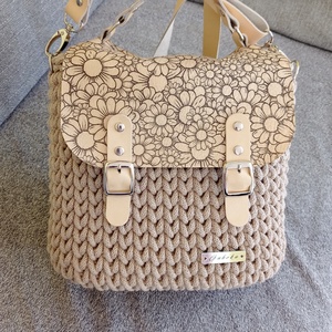 Virágos horgolt táska - táska & tok - kézitáska & válltáska - vállon átvethető táska - Meska.hu