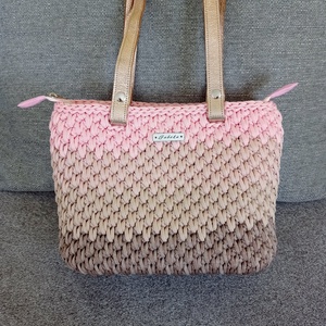 Női horgolt válltáska, rosegold pánttal, Táska & Tok, Kézitáska & válltáska, Válltáska, Horgolás, Varrás, MESKA