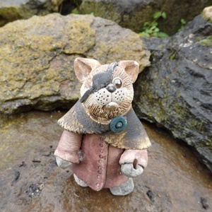 Csonkafülű Tekergő kerámia cica füstölőtartóval - művészet - szobor - kerámia - Meska.hu