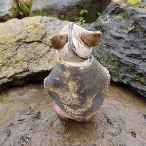 Csonkafülű Tekergő kerámia cica füstölőtartóval - művészet - szobor - kerámia - Meska.hu