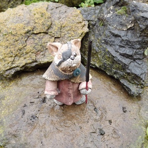 Csonkafülű Tekergő kerámia cica füstölőtartóval, Művészet, Szobor, Kerámia, Agyagozás, MESKA