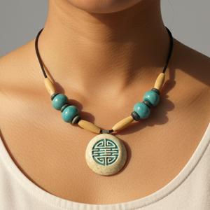 Mosolycsomó kerámai nyaklánc - ékszer - nyaklánc - medálos nyaklánc - Meska.hu