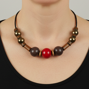 Csendes pillanat kerámai nyaklánc - ékszer - nyaklánc - gyöngyös nyaklánc - Meska.hu