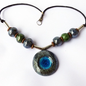 Fagyvirág kerámai nyaklánc - ékszer - nyaklánc - medálos nyaklánc - Meska.hu