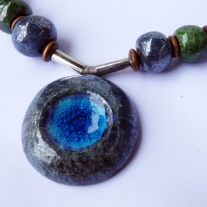 Fagyvirág kerámai nyaklánc, Ékszer, Nyaklánc, Medálos nyaklánc, Agyagozás, Ékszerkészítés, MESKA