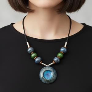 Fagyvirág kerámai nyaklánc - ékszer - nyaklánc - medálos nyaklánc - Meska.hu