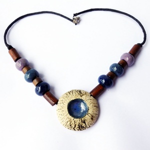 Holdszem kerámai nyaklánc, Ékszer, Nyaklánc, Medálos nyaklánc, Agyagozás, Ékszerkészítés, MESKA