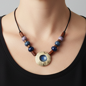 Holdszem kerámai nyaklánc - ékszer - nyaklánc - medálos nyaklánc - Meska.hu