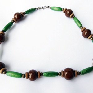 Erdei harmat kerámai nyaklánc, Ékszer, Nyaklánc, Gyöngyös nyaklánc, Agyagozás, Ékszerkészítés, MESKA