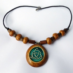 Ősi varázs kerámai nyaklánc, Ékszer, Nyaklánc, Medálos nyaklánc, Agyagozás, Ékszerkészítés, MESKA