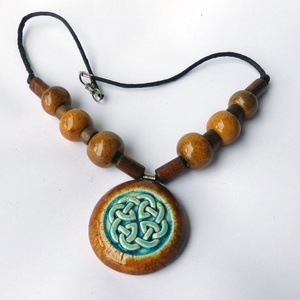 Éteri kötelék kerámai nyaklánc, Ékszer, Nyaklánc, Medálos nyaklánc, Agyagozás, Ékszerkészítés, MESKA