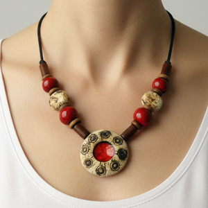 Árnyékláng kerámai nyaklánc - ékszer - nyaklánc - medálos nyaklánc - Meska.hu