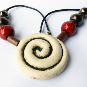 Időspirál kerámai nyaklánc - ékszer - nyaklánc - medálos nyaklánc - Meska.hu