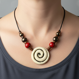 Időspirál kerámai nyaklánc - ékszer - nyaklánc - medálos nyaklánc - Meska.hu