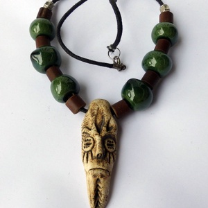 Ősi varázs kerámai nyaklánc, Ékszer, Nyaklánc, Medálos nyaklánc, Agyagozás, Ékszerkészítés, MESKA