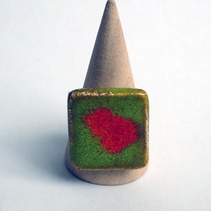 Absztrakt kerámia gyűrű - ékszer - gyűrű - statement gyűrű - Meska.hu