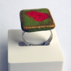 Absztrakt kerámia gyűrű - ékszer - gyűrű - statement gyűrű - Meska.hu