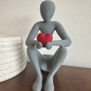 Modern absztrakt figura szívvel  3D nyomtatott dekoráció - otthon & életmód - dekoráció - asztal és polc dekoráció - asztaldísz - Meska.hu