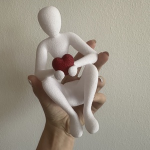 Modern absztrakt figura szívvel  3D nyomtatott dekoráció, Otthon & Életmód, Dekoráció, Dísztárgy, Mindenmás, MESKA