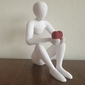 Modern absztrakt figura szívvel  3D nyomtatott dekoráció - otthon & életmód - dekoráció - dísztárgy - Meska.hu