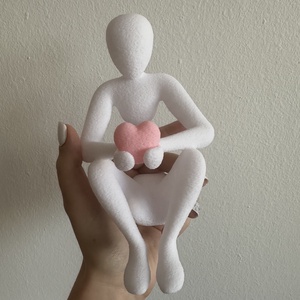 Modern absztrakt figura szívvel  3D nyomtatott dekoráció - otthon & életmód - dekoráció - asztal és polc dekoráció - asztaldísz - Meska.hu