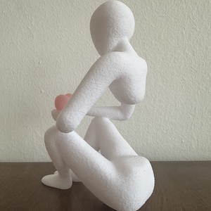 Modern absztrakt figura szívvel  3D nyomtatott dekoráció - otthon & életmód - dekoráció - asztal és polc dekoráció - asztaldísz - Meska.hu