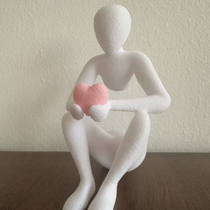 Modern absztrakt figura szívvel  3D nyomtatott dekoráció - otthon & életmód - dekoráció - asztal és polc dekoráció - asztaldísz - Meska.hu
