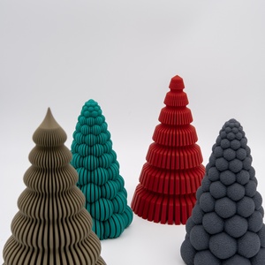 Modern csíkozott karácsonyfa - LED teamécsessel - karácsony - karácsonyi lakásdekoráció - karácsonyfa, grincsfa - Meska.hu