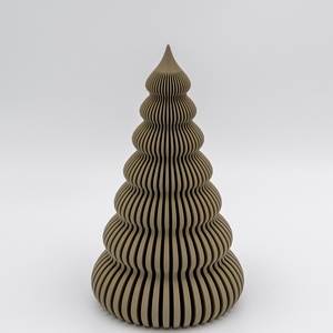 Modern csíkos karácsonyfa - LED teamécsessel, Karácsony, Karácsonyi lakásdekoráció, Karácsonyfa, grincsfa, Mindenmás, MESKA