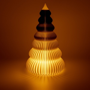 Modern csíkos karácsonyfa - LED teamécsessel - karácsony - karácsonyi lakásdekoráció - karácsonyfa, grincsfa - Meska.hu