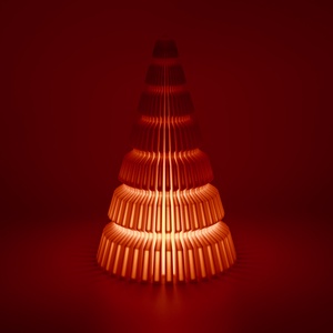 Modern csíkozott karácsonyfa - LED teamécsessel - karácsony - karácsonyi lakásdekoráció - karácsonyfa, grincsfa - Meska.hu