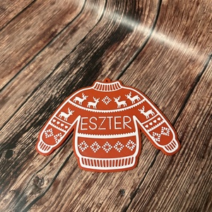 Névre szabható kötött pulóver karácsonyfadísz  egyedi ajándék karácsonyra, Karácsony, Karácsonyi lakásdekoráció, Karácsonyfadíszek, Mindenmás, MESKA