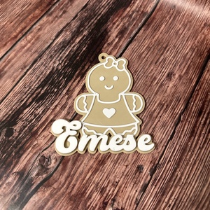 Névre szabható mézeskalács karácsonyfadísz  egyedi ajándék karácsonyra - karácsony - karácsonyi lakásdekoráció - karácsonyfadíszek - Meska.hu