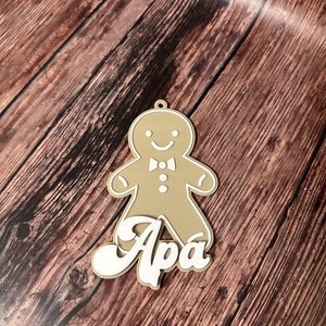 Névre szabható mézeskalács karácsonyfadísz  egyedi ajándék karácsonyra - karácsony - karácsonyi lakásdekoráció - karácsonyfadíszek - Meska.hu