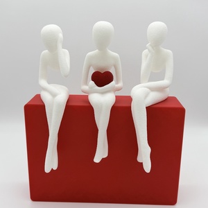 Absztrakt Szív Szobor Trió � Polcdísz - otthon & életmód - dekoráció - asztal és polc dekoráció - asztaldísz - Meska.hu